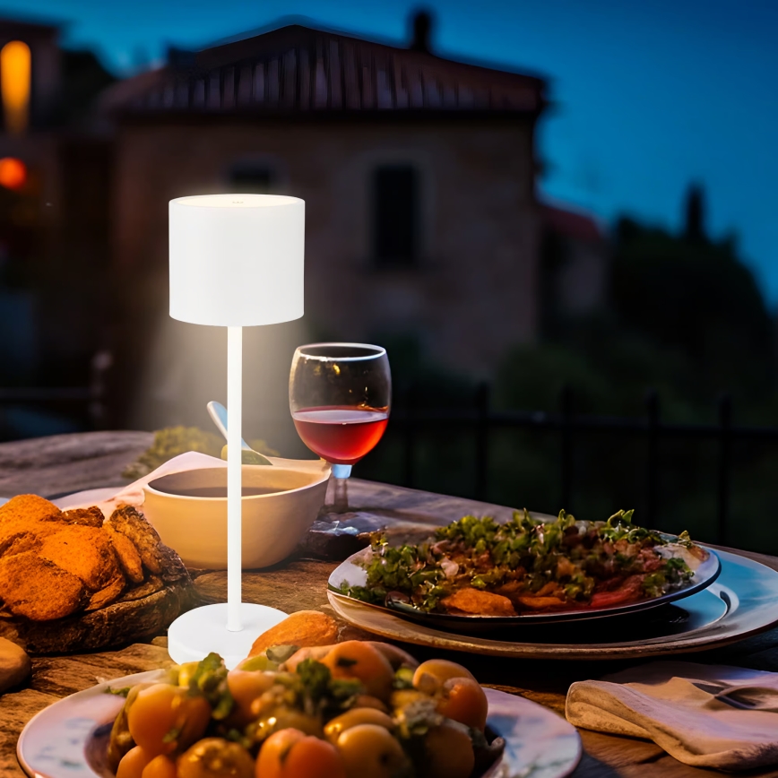 Briloner 7521016 - LED dæmpbar genopladelig udendørs bordlampe SIGO LED/2,5W/5V IP44 2600 mAh hvid