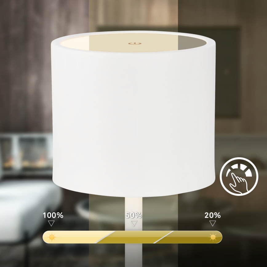 Briloner 7521016 - LED dæmpbar genopladelig udendørs bordlampe SIGO LED/2,5W/5V IP44 2600 mAh hvid