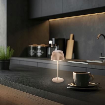 Briloner 7552-011 - Dæmpbar opladelig berøringsbetjent udendørs bordlampe MINI LED/1,5W/5V IP44 1800 mAh beige