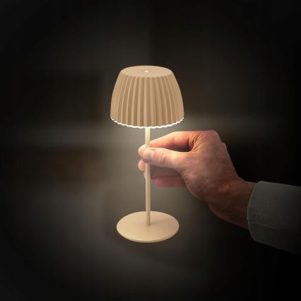 Briloner 7552-011 - Dæmpbar opladelig berøringsbetjent udendørs bordlampe MINI LED/1,5W/5V IP44 1800 mAh beige