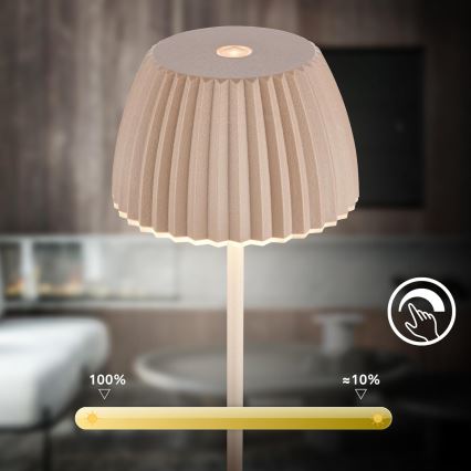 Briloner 7552-011 - Dæmpbar opladelig berøringsbetjent udendørs bordlampe MINI LED/1,5W/5V IP44 1800 mAh beige