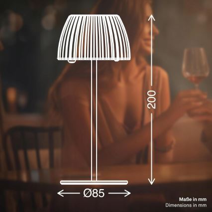 Briloner 7552-011 - Dæmpbar opladelig berøringsbetjent udendørs bordlampe MINI LED/1,5W/5V IP44 1800 mAh beige