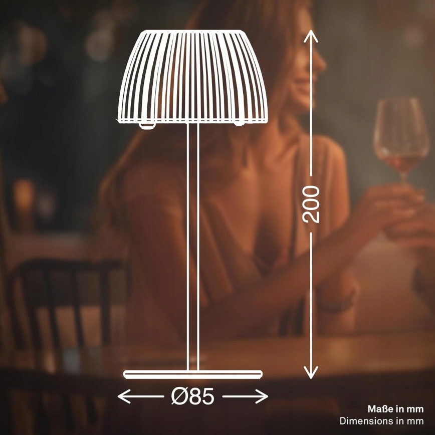 Briloner 7552-011 - Dæmpbar opladelig berøringsbetjent udendørs bordlampe MINI LED/1,5W/5V IP44 1800 mAh beige