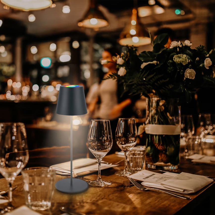 Briloner 7559015 - LED RGB dæmpbar genopladelig udendørs bordlampe COLORIS LED/3,5W/5V IP44 2000 mAh antracit Wi-Fi Tuya