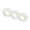 Briloner 7586036 - SÆT 3x KLIRA LED indbygningsarmatur til badeværelse LED/4,9W/230V 2500/3000/4000K IP23 hvid