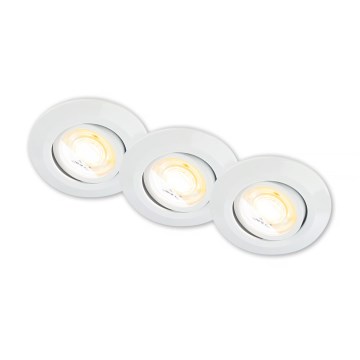 Briloner 7586036 - SÆT 3x KLIRA LED indbygningsarmatur til badeværelse LED/4,9W/230V 2500/3000/4000K IP23 hvid