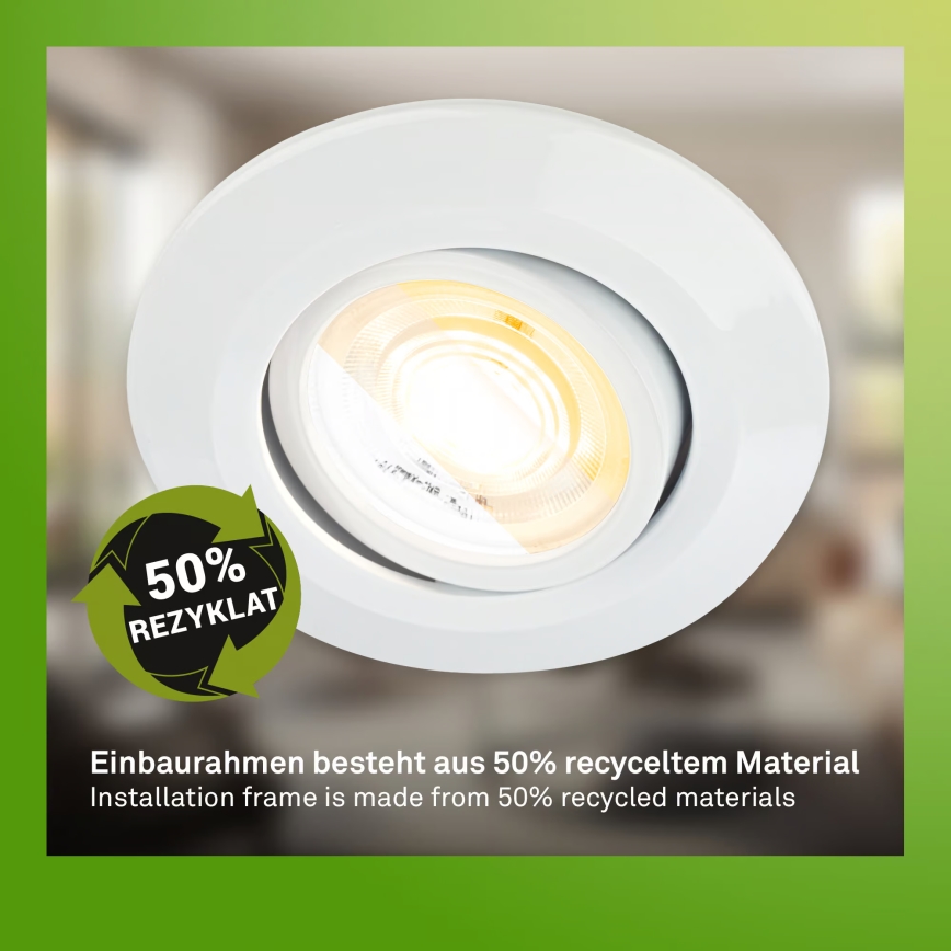 Briloner 7586036 - Sæt med 3x LED indbygningsspot til badeværelse KLIRA 1xLED/4,9W/230V 2500/3000/4000K IP23 hvid