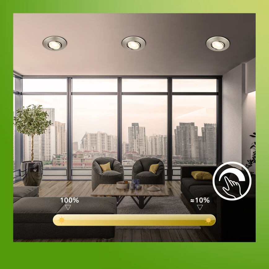 Briloner 7587032 - SÆT 3x LED dæmpbare indbygningsarmaturer til badeværelse KLIRA LED/4,9W/230V 2500/3000/4000K IP23 mat krom