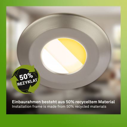 Briloner 7588032 - SÆT 3x LED badeværelsesindbygningsspot KLIRA LED/4,9W/230V 2500/3000/4000K IP44 mat krom
