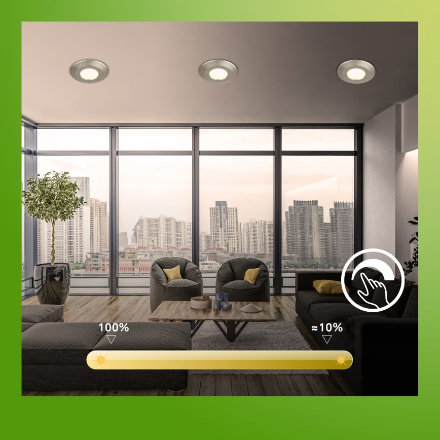 Briloner 7589032 - Sæt med 3x LED dæmpbare indbygningsspots til badeværelse KLIRA 1xLED/4,9W/230V IP44 mat krom