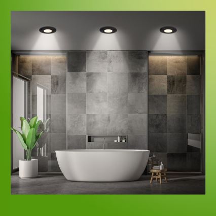 Briloner 7589035 - Sæt med 3 dæmpbare LED-indbygningsspots til badeværelset KLIRA LED/4,9W/230V 2500/3000/4000K IP44 sort