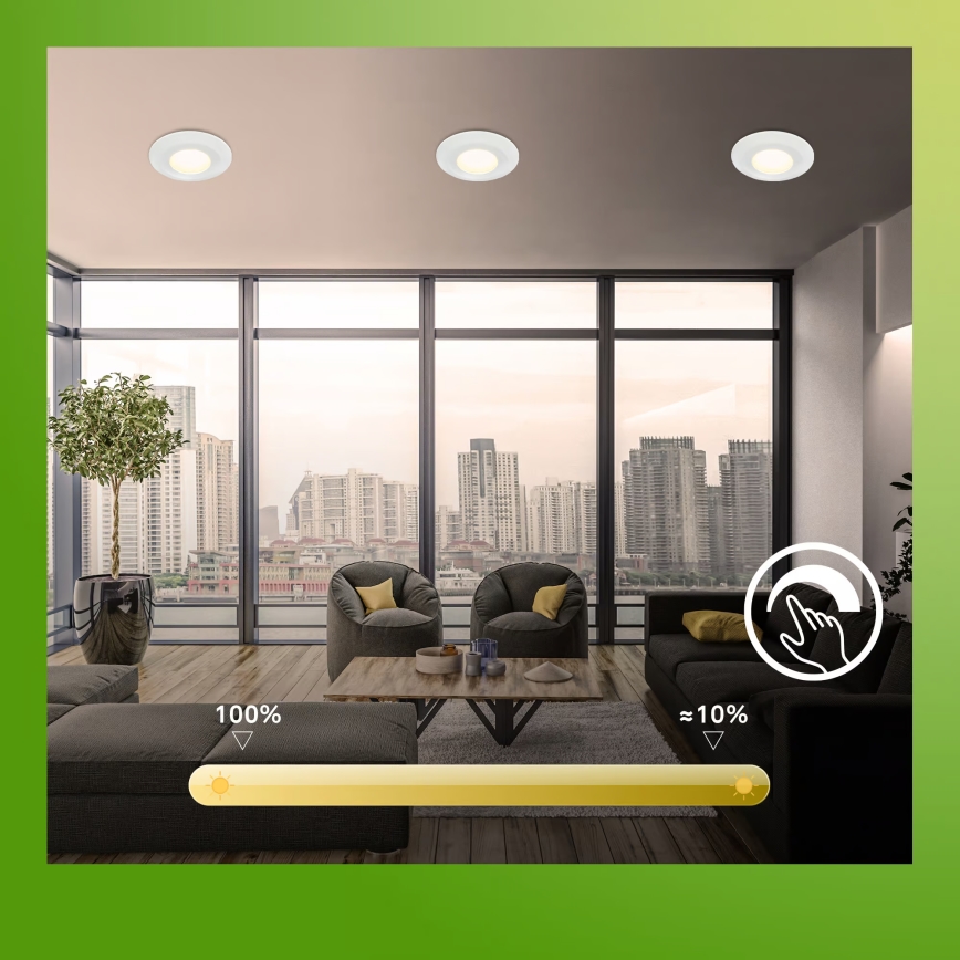 Briloner 7589036 - Sæt med 3 LED-dæmpbare indbygningsspots til badeværelset KLIRA LED/4,9W/230V 2500/3000/4000K IP44 hvid