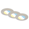 Briloner 7598032 - SÆT 3x LED indbygningslampe til badeværelse LED/4,9W/230V IP44 2700/4000/6500K mat krom