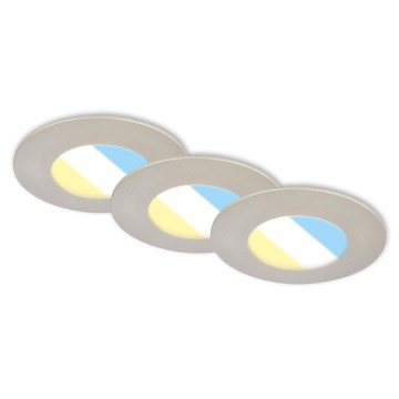 Briloner 7598032 - SÆT 3x LED indbygningslampe til badeværelse LED/4,9W/230V IP44 2700/4000/6500K mat krom