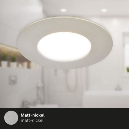 Briloner 7598032 - SÆT 3x LED indbygningslampe til badeværelse LED/4,9W/230V IP44 2700/4000/6500K mat krom