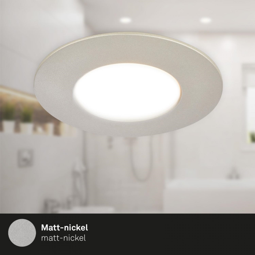 Briloner 7598032 - SÆT 3x LED indbygningslampe til badeværelse LED/4,9W/230V IP44 2700/4000/6500K mat krom