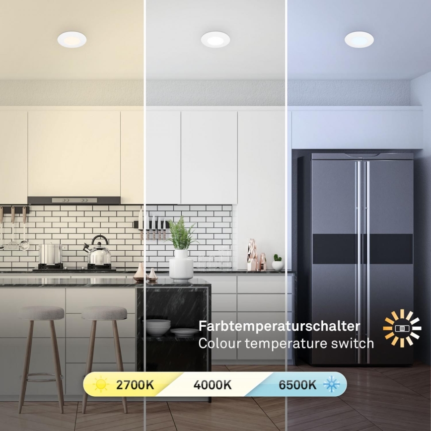 Briloner 7598036 - SÆT 3x LED indbygningslampe til badeværelse LED/4,9W/230V IP44 2700/4000/6500K hvid