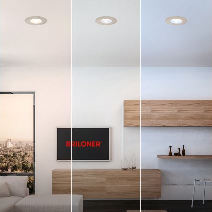 Briloner 7605032 - SÆT med 3 LED-indbygningsspots til badeværelset LED/4,9W/230V 2700/4000/6500K IP44 mat krom
