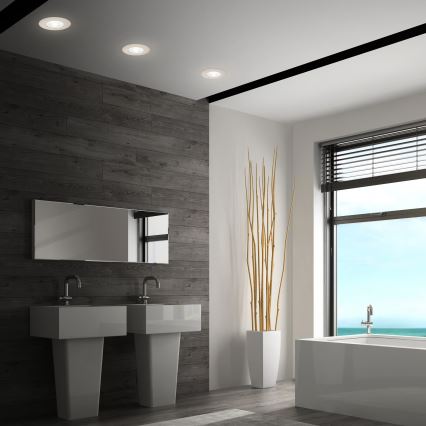 Briloner 7605032 - SÆT 3xLED Indbygningsloftlampe til badeværelse 3xLED/4,9W/230V IP44 mat krom