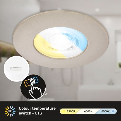 Briloner 7605032 - SÆT 3xLED Indbygningsloftlampe til badeværelse 3xLED/4,9W/230V IP44 mat krom