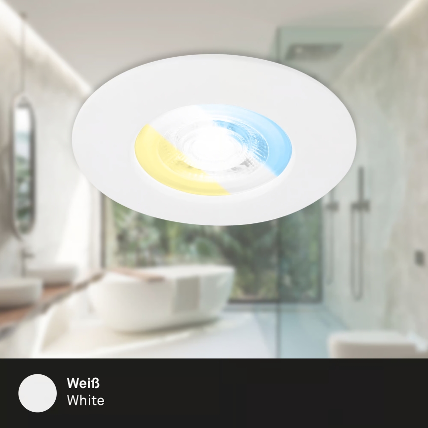Briloner 7605036 - Sæt med 3 LED indbygningsspots til badeværelse 3xLED/4,9W/230V 2700/4000/6500K IP44 hvid