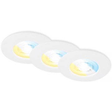 Briloner 7605036 - Sæt med 3 LED indbygningsspots til badeværelse 3xLED/4,9W/230V 2700/4000/6500K IP44 hvid