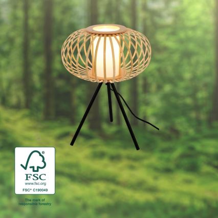 Briloner 7759011 - Bordlampe 1xE27/10W/230V bambus