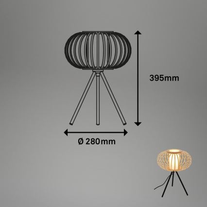 Briloner 7759011 - Bordlampe 1xE27/10W/230V bambus