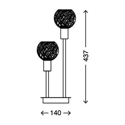 Briloner 7814-022 - Bordlampe 2xE14/5,5W/230V