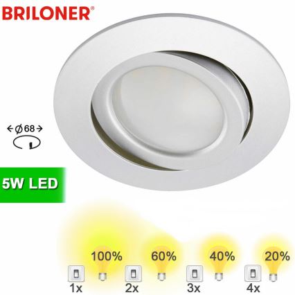 Briloner 8309-019 - LED indbygningslampe til badeværelse dæmpbar LED/5W/230V IP23