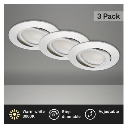 Briloner 8309-039 - SÆT 3x LED indbygningslampe til badeværelse dæmpbar LED/5W/230V IP23