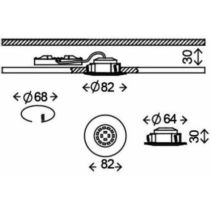 Briloner 8312-019 - Indbygningslampe til badeværelse LED/5W/230V IP23