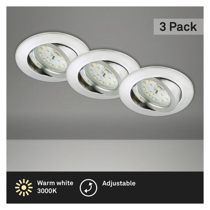 Briloner 8312-039 - SÆT 3x LED indbygningslampe til badeværelse LED/5W/230V IP23