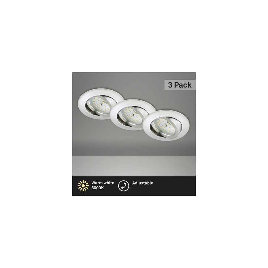 Briloner 8312-039 - SÆT 3x LED indbygningslampe til badeværelse LED/5W/230V IP23