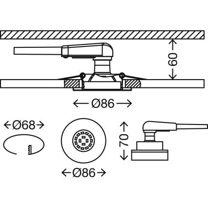 Briloner 8315-012 - LED indbygningslampe til badeværelse 1xGU10/5W/230V IP23