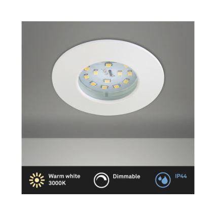 Briloner 8316-016 - LED dæmpbar indbygningsarmatur til badeværelse LED/5,5W/230V IP44 hvid