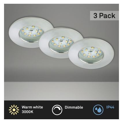 Briloner 8316-039-SÆT 3x LED indbygningslampe til badeværelse dæmpbar LED/5,5W/230V IP44