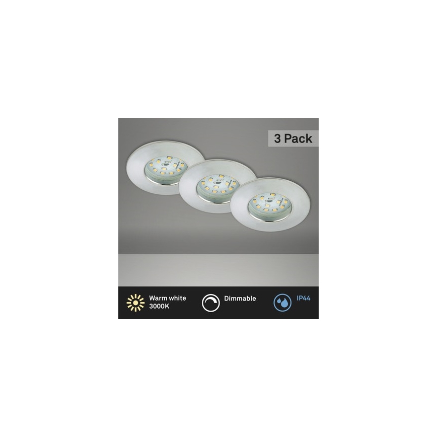Briloner 8316-039-SÆT 3x LED indbygningslampe til badeværelse dæmpbar LED/5,5W/230V IP44