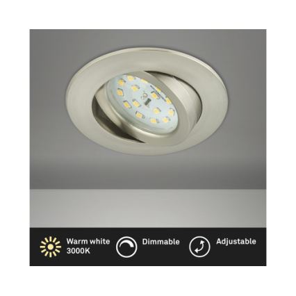 Briloner 8317-012 - Dæmpbar LED-indbygningsloftlampe til badeværelse LED/5,5W/230V IP23 mat krom