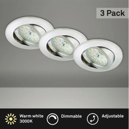 Briloner 8317-039-SÆT 3x LED indbygningslampe til badeværelse dæmpbar LED/5,5W/230V IP23