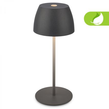 Briloner - LED dæmpbar genopladelig berøringsbetjent udendørs bordlampe MINI LED/2,5W/5V IP44 1800 mAh antracit