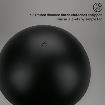 Briloner - LED dæmpbar genopladelig berøringsbetjent udendørs bordlampe LED/2,6W/5V 3000K IP44 2000 mAh sort