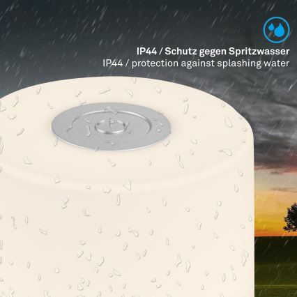 Briloner - LED dæmpbar genopladelig berøringsbetjent udendørs bordlampe LED/2W/5V 2700K IP44 1200 mAh mat krom