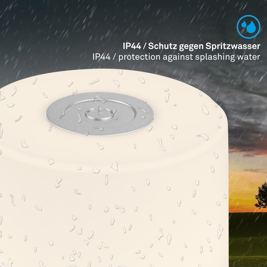Briloner - LED dæmpbar genopladelig berøringsbetjent udendørs bordlampe LED/2W/5V 2700K IP44 1200 mAh mat krom