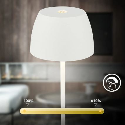 Briloner - LED dæmpbar genopladelig berøringsbetjent udendørs bordlampe MINI LED/2,5W/5V IP44 1800 mAh hvid