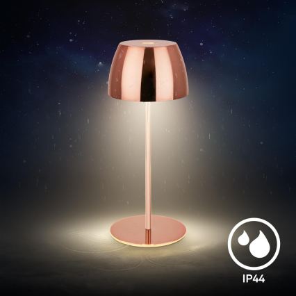 Briloner - LED, dæmpbar, genopladelig, berøringsbetjent udendørs bordlampe MINI LED/2,5W/5V IP44 1800 mAh kobberfarvet