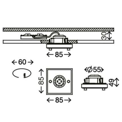 Briloner - LED indbygningslampe til badeværelse ATTACH LED/5W/230V IP44