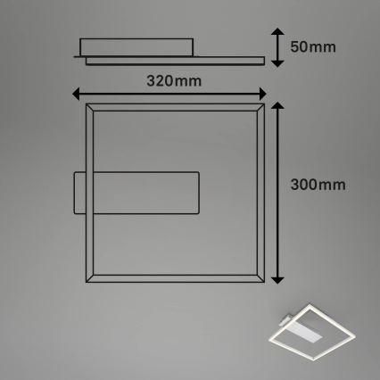 Briloner - LED loftlampe FRAME LED/14W/230V 3000K 30x32 cm mat krom