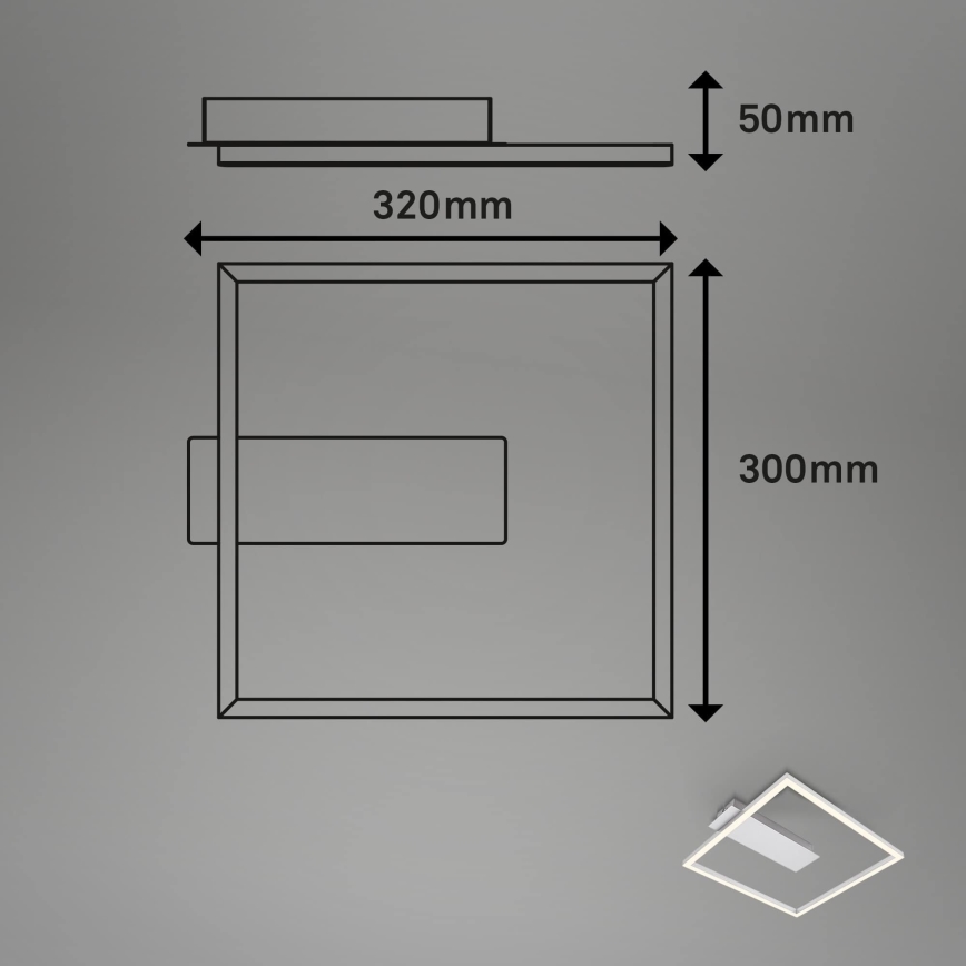 Briloner - LED loftlampe FRAME LED/14W/230V 3000K 30x32 cm mat krom