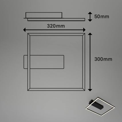 Briloner - LED loftlampe FRAME LED/14W/230V 3000K 30x32 cm sort